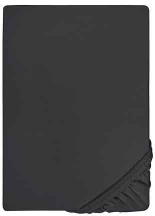 biberna 0077144 Spannbetttuch Feinjersey (Matratzenhöhe max. 22 cm), gekämmte Baumwolle, superweich 1x 140x200 cm - 160x200 cm, titanium