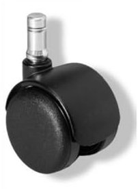 RUOTA GEMELLARE PER POLTRONE IN NYLON NERO DIAM. MM. 50 - 4 PZ.