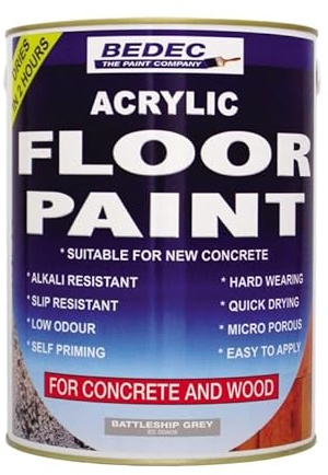 Bedec Acrylic Water Based Floor Paint Blue 5 Litre