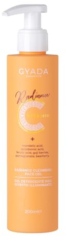 GYADA COSMETICS, Radiance Cleansing Face Gel, aufhellendes Gesichtsreiniger, Antioxidans, glättet den Teint, strafft die Haut, frisch und sanft, auf Vitamin C-Basis, 200 ml