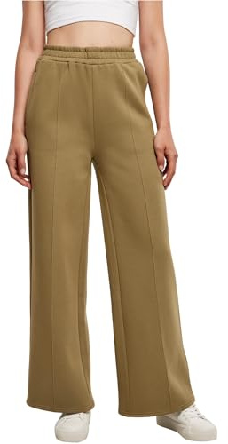 Urban Classics Pantalones de chándal para Mujer con Pliegues Decorativos en la Parte Delantera y Trasera, Pantalones de chándal con Cintura elástica y Pierna Ancha, Pantalones de bateo, Tallas XS a