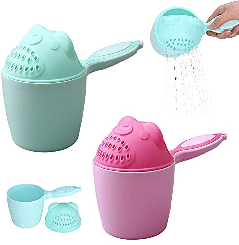 LATRAT 2 Stück Kinder Haarwaschbecher Spülbecher Bad Wasser Tasse Tragbare, Gießkanne Rinser Becher Flusher Cup Schutz Augenspülbecher für Kleinkind