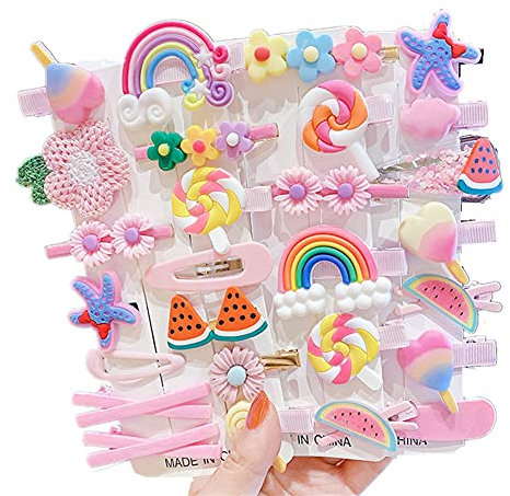 cuhair 50pcs Regenbogen-Design für Frauen Mädchen Haarspange Haarspangen Zubehör, süße Kinder Baby Mädchen Sonnenblumen Haarspangen