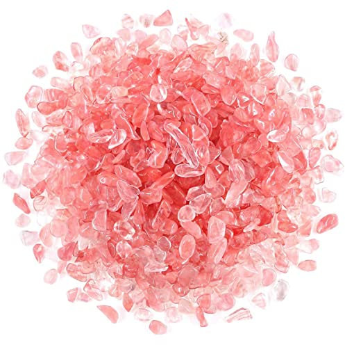 WAYBER Dekorative Kieselsteine, 0,5 kg/460 g (Füllung 1 Tasse), rosa Kristall, Quarzsteine, unregelmäßiger Steinkies für Aquarium, Schildkröte, Aquarium, Dekoration, Sukkulenten, Landschaft,