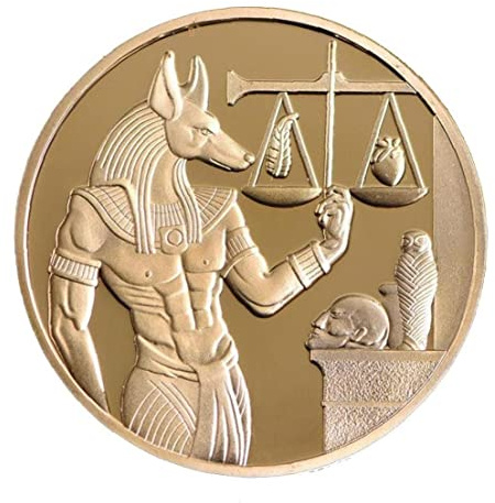 Chapado En Oro Egipto Protector Muerte Anubis Colección Copia Copia Monedas Egipcia Monedas Conmemorativas Colección Regalo