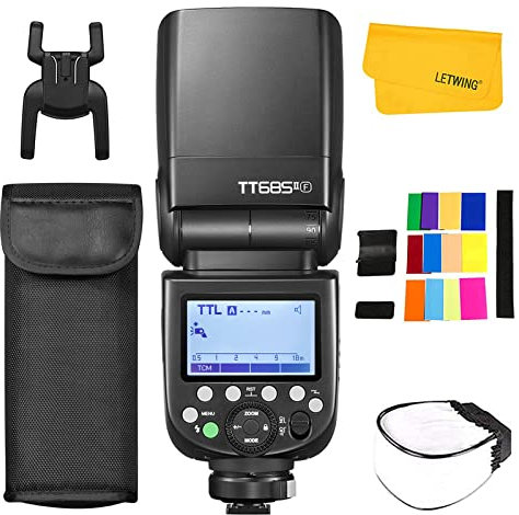 Godox TT685II TT685II-F Flash pour Fujifilm, 2.4G TTL Fujifilm Speedlite HSS 1/8000S, 0.1 à 2.6 s Temps de Recyclage, Environ 330 Flashes à Pleine Puissance, Externe Flash pour Photographie