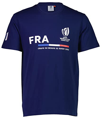 Rugby World Cup T-Shirt Frankreich – RWC Offizielle Kollektion Rugby Weltmeisterschaft 2023 – Größe XL, blau, XL