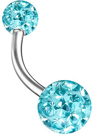 Piercingfaktor Bauchnabel Piercing Chirurgenstahl Kristall Zwei Kugeln