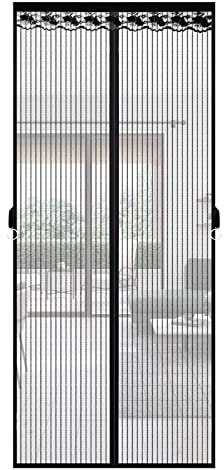 Timizi Zanzariera Magnetica per Porte 85x195cm, Totalmente Magnetica Zanzariere su Misura Impedendo agli Insetti di Entrare, per Balconi, Portefinestre. - Nero