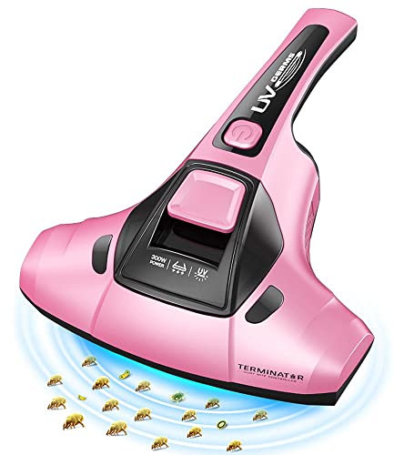 UV Anti-Dust Mite Vacuum Cleaner with HEPA Filtration Handheld Mattress Vacuum Kills 99% of Mites And Bacteria Ideal for Allergy Sufferers And Pet Owners for Home Sofa Bed Mattress ( Color : Pink )