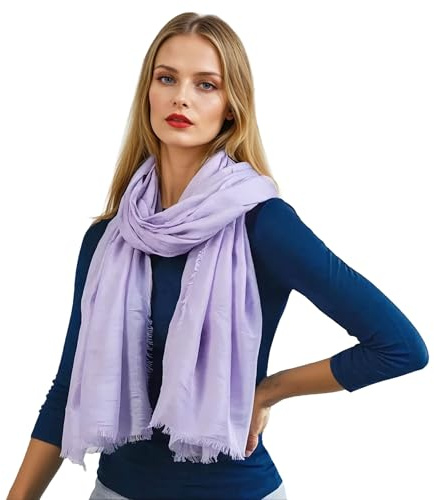 creazioni unique Sciarpa Donna in Fibra di Bamboo Primavera Estate MADE IN ITALY - Foulard Sciarpa Donna Leggera e Traspirante (Lilla Chiaro)