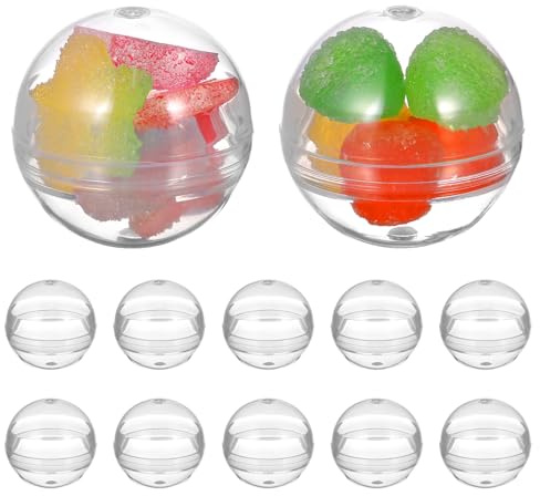 MAGICLULU 100 Stück Transparente Mini Kunststoffkugeln Transparente Befüllbare Kugeln Acrylglas Kunststoff Ornamente Kugeln Für Die Hochzeitsdekoration Zu Hause – 28 Mm
