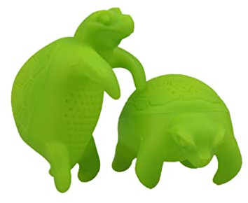 Homoyoyo Infuseur à Thé Silicone Forme De Tortue Filtre à Vrac Accessoire De Cuisine Sûr Et Facile à Nettoyer Design Animal Ludique Vert