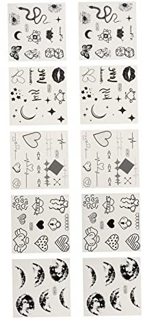 Healeved 10stücke Tattoo-aufkleber Temporär Wasserfeste Und Abnehmbare Sticker Für Erwachsene Schweißfeste Arm-tattoo-aufkleber Vielseitig Einsetzbar Für Gesicht Und Körper
