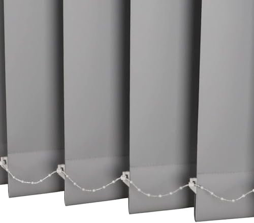 Pxzybd Vertikal Lamellen Jalousien Grau,Vertikaljalousie Für Fenster,Verdunkelung/Wärmeisolierung Vertikal Jalousien,Lamellen Stoffvorhänge,Rollo Jalousette, Für Wohnzimmer Büro,W×H-130x130cm/51x51in