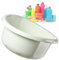KADAX Round Bowl 25L, Plastic Washing Up Bowl for Kitchen and Bathroom, Large Basin for Washing Dishes, Soaking Laundry and House Cleaning (Cream)