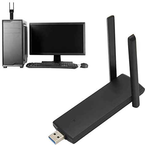 Zunate Scheda di Rete Wireless USB Dual Band, Adattatore WiFi 5G 2.4G, Supporto modalità AP, Doppia Antenna 5dBi Ad Alto Guadagno, Dongle WiFi per Laptop Desktop Win