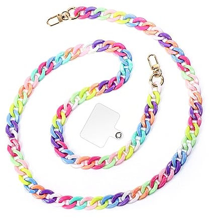 GRFIT Chaine Telephone Portable, Chaine de Telephone, 120cm Collier Telephone Portable, Chaine Telephone Sangle Telephone Cordon Téléphone, Tour de Cou Téléphone 120cm k