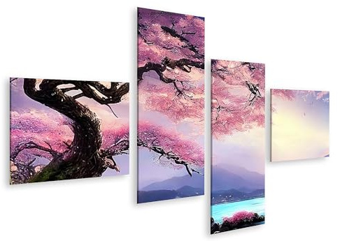 islandburner Tableau sur toile Beau D Nature Paysage Papier Peint Parc Japonais Cerisier Fleur Arbre Magnifique Cadre Affiche Poster Murale Tableaux