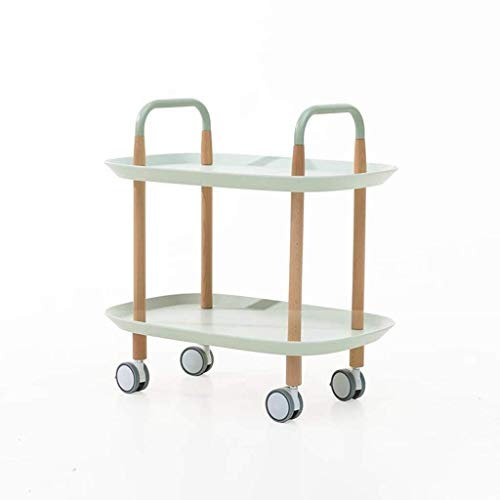 Couchtisch, Beistelltisch, Tee-Beistelltisch, Beistelltisch, doppelschichtiger Riemenscheiben-beweglicher Griff, Sofatisch aus Holz, Massivholz, Couchtisch mit Rad, Teetisch, Beistelltisch, Tee-Beiste
