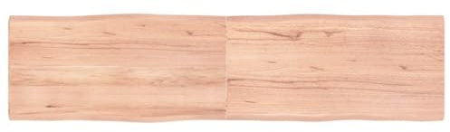 vidaXL Tischplatte, Holzplatte für Tisch Esstisch Couchtisch, Massivholzplatte Handgefertigt mit Baumkante, Ersatztischplatte Scharnierdesign, Hellbraun 160x40x(2-4) cm Massivholz Behandelt