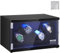 VEVOR Caricaorologi, Caricaorologi per 4 orologi automatici da uomo e da donna, con 2 motori giapponesi super silenziosi, luce LED blu e adattatore, guscio ad alta densità e PU nero