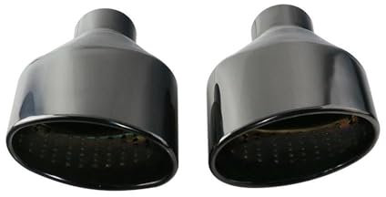 Auspuffrohr 1 Paar Edelstahl-Universal-Auto-Auspuff-Endrohr Mit 63 Mm Auslass, Gerolltes, Ovales, Schräges Schalldämpfer-Endrohr Auspuffblende (Farbe : H0DJ3027f-LR)