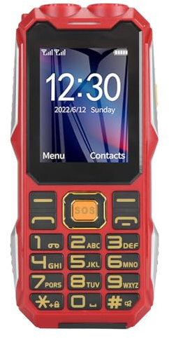 Cuifati Teléfono Móvil 4G para Personas Mayores, Pantalla de 2.6 Pulgadas, Botones Grandes, Linterna LED Doble, Sonido Claro, Batería de 16800mAh, Doble SIM, Doble Standby, Resistente