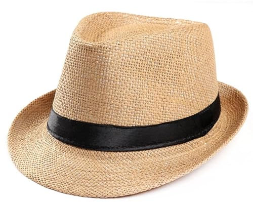 FULUJIDI Fedora Trilby Filzhut Hut Unisex Frauen Männer Mode Lässig Trendy Strand Sonne Stroh Panama Jazz Hut Cowboy Hut Ht6775Kk