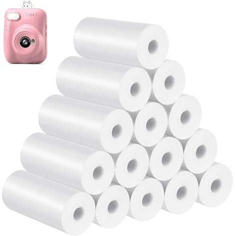 Thermopapier für Kinderkamera 15 Rollen Thermopapier für Kinder Sofortbildkameras 57mm x 25mm x 7m Thermorollen,Nachfülldruckpapier für Kinder Sofortbildkameras Mobiler Mini Fotodrucker Paper
