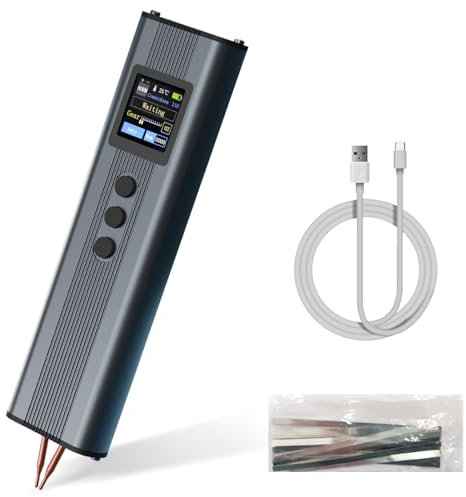 Punktschweißgerät, 2-in-1 Akku Punktschweißgerät, Handschweißgerät Tragbar mit Dual Impuls und Hd LCD Displayausgang für 0,1-0,3mm Nickelblech DIY Akkupacks