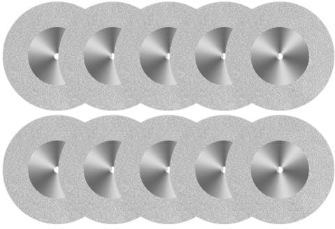 PAGJHRFJG 10 Pcs Glass Cutting Disc 60mm Diamond Cutting Wheel Cut Off Wheels for Rotary Tool Drill Attachment Polishing Tiles