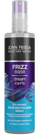 John Frieda Dream Curls Oil-Infused Wave-Revitalising Spray, Reactivate and Hydrate Curls, 150ml