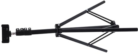 OSALADI Projector Floor Stand Tripod, Adjustable Black Aluminium Alloy Support with Enlarged Tray, Compact Design for Presentations and Small Apartments