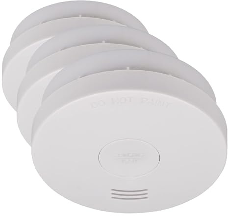 Brennenstuhl Rauchmelder RM L 3100 mit integrierter Batterie (Rauchwarnmelder geprüft und Zertifiziert nach VDs DIN EN 14604) weiß (Packung mit 3)