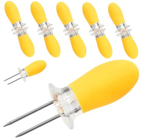 POPETPOP 12 Pezzi Forchette Portatili Per Barbecue in Acciaio Resistente Set Di Spiedini Riutilizzabili Per Mais Accessori Compatti Per Grigliate Uso Quotidiano e Picnic