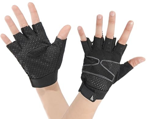 IPENNY Kinder-Fahrradhandschuhe Halbfingerhandschuhe für Mädchen und Jungen Sport rutschfeste Fäustlinge Tretroller Handschuhe Fitnesshandschuhe für Outdoor Radfahren Reiten Straßenreithandschuhe