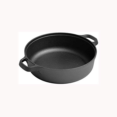 JYBNBBE Olla, sartén de Hierro Fundido sin Revestimiento, sartén para Barbacoa, Cocina Mini Wok binaural, Cocina de inducción, Cocina de Gas