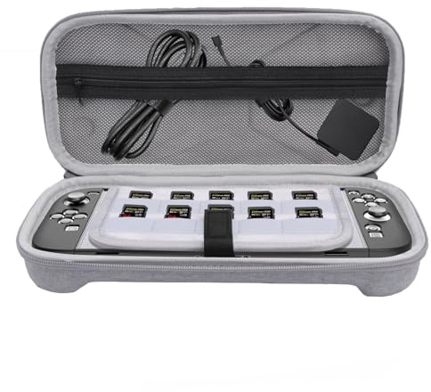 JYGamhanbil Tragetasche Reisetasche Schutzhülle für Nintendo Switch 2 2025,Tragbare Hülle Hartschale mit Zubehör Tasche für Nintendo Switch 2 Handheld Spiele Gaming Konsole,Kabel,Ladegerät,Grau