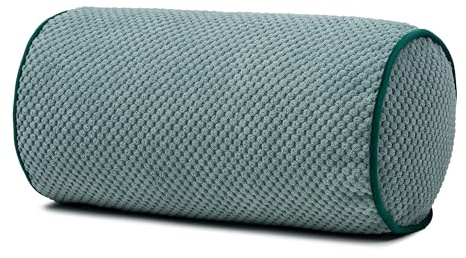 Gözze - Kissenrolle Sven, Nackenrolle in genoppter Optik mit Keder, Dekorative Rolle mit Reißverschluss, 40 x 20 cm - Salbei