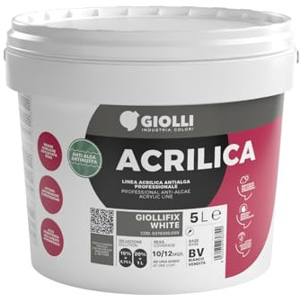 Giollifix White - PRIMAIRE-Fixateur PEINTURE Acrylique Blanc Externe Interne 5l