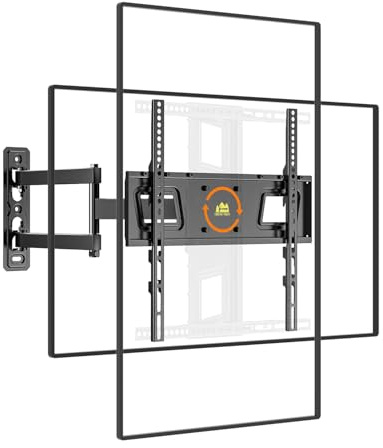 FORGING MOUNT TV-väggfäste för 26-65 tums TV-apparater, full rörelse TV-fäste med 550 mm förlängning, 180° rotation landskap till porträtt TV väggmontering lutning, svängbar, max VESA 400 x 400 mm