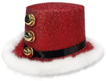Cappello di Natale | Copricapo di Babbo Natale con lanugine bianca e campana, cappello invernale per donne e uomini, famiglia, Capodanno, riunioni, cosplay