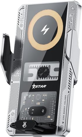 Caricabatterie da auto wireless – Supporto magnetico per telefono, a morsetto automatico, ricarica rapida da 66 W, funzione di stile, comodo dispositivo per auto, SUV, camion