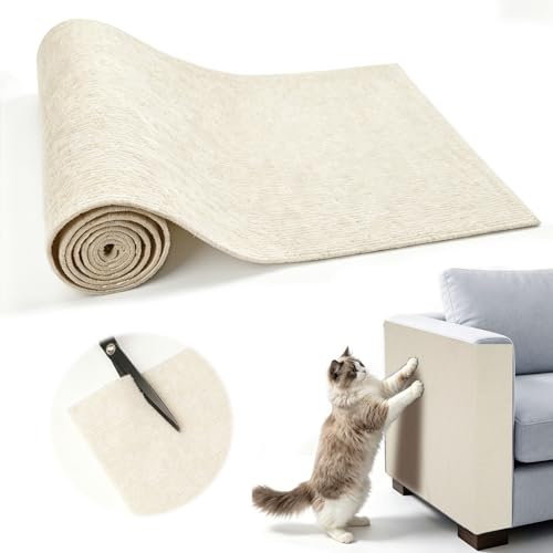 NETFLO Alfombrilla para rascar autoadhesiva, 300 x 30 cm, color beige | Gato recortable DIY Rascador Gato para Armarios Camas Rascador Sofá Protección Rascador Gato