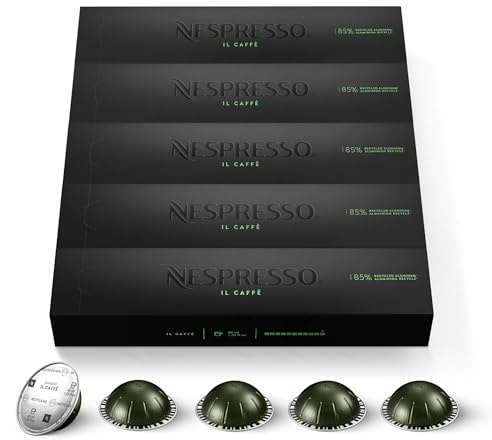 Nespresso Vertuo - Assortiment Il Caffè - 50 Capsules Café | Compatible avec machines Nespresso Vertuo - Dosette café intense pour espresso italien - Notes boisées et cacao