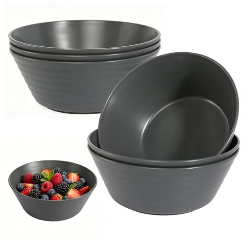 GFUEIGJ MüSlischale Groß Kunststoff von 6 BPA frei Bowl Schüssel Grau