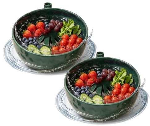 Generico Ciotola in for Il Lavaggio e la Centrifugazione di Frutti di Bosco, Lavatore Multiuso for Frutta e Verdura con Scarico, for Un Lavaggio Rapido di Fragole e Mirtilli(2pcs)