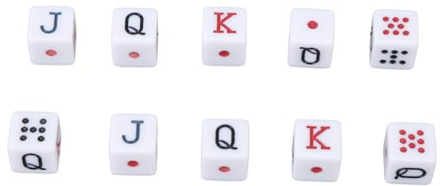 Rcniso 6-sidiga Tärningar, JQK och Number Dots Speltärningar för Brädspel