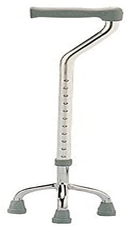 Days Adjustable Tripod Walking Stick – Height Adjustable Walking Stick with Non Slip Base for Elderly and Disabled – Lightweight Chrome Mobility Aid – Small Base for Compact Support